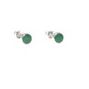 Art Gecko EMERALD Sterling Silver 925 Round Green Gemstone Stud
