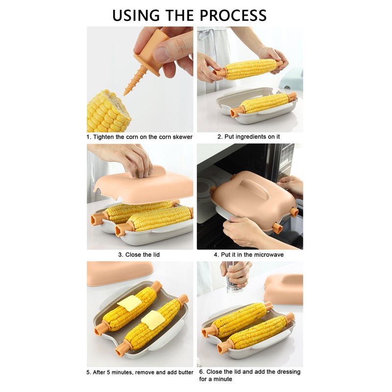 Microwave Corn Cooker Food Grade PP No BPA Microwavable Portable