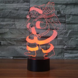 MOLLY HIESON 3D Santa Claus Night Light Table Desk Optical Illusion Lamps 7 Color Changing Lights LED Table Lamp Xmas Home Love Birthday Children Kids Decor Toy Gift