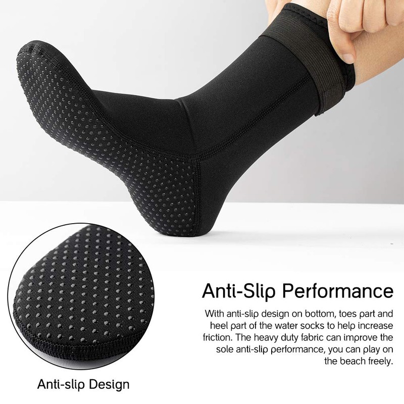 HINATAA 3mm Neoprene Wetsuit Socks,Thermal Wetsuit Socks, Quick-Drying Non-Slip Diving
