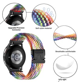 Issinlky 18 mm, 20 mm, 22 mm, nylon braided bracelet, quick release replacement elastic bracelet for women and men, 20 mm