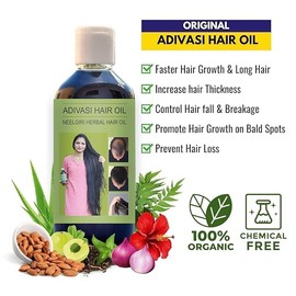 Generic Adiwasi Neelgiri Herbal Hair Oil with infusion of 108 Types of Herbs for Hair Growth, Anti Hair fall & Anti Dandruff Oil | Suitable for All Hair Types (Pack of 2), Black, Clear