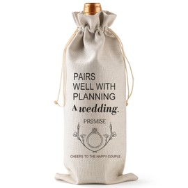Wine Bage engagement gifts for couples, engagement wine bag gift for Mr and Mrs, Marriage Honnymoon Wedding party gifts wine bag (Promise ring)