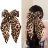 Large Leopard Hair Bow, Leopard Print Hair Bow Clips Silky