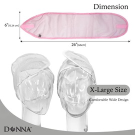 DONNA Extra Large Mesh Wrap 1pc HEADBAND, Mesh Wrap for Women’s Hair for Face Wash, Makeup Hair Accessories Headbands, 1PC BROWN COLOR