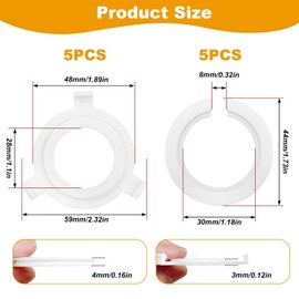 Pack of 10 Lampshade Reducing Ring E27 to E14, Plastic Converter Ring Replacement for Lamp Holders, Buckle Style Socket, Replacement Ring, Mounting Sealing Adapter, Adapter Rings for Table Lamps