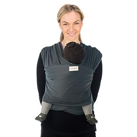 BABYLONIA Baby Carriers Baby Sling Baby Carrier Newborn from Birth Baby Carrier 100% Organic Cotton Tricot Slen Bamboo One Size Smokey Grey