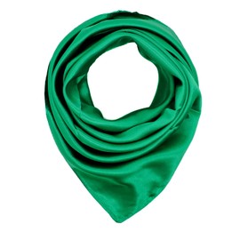 RUOLIN 35×35 inches large square women's satin silk like head scarf fashion pattern silk feeling hair sleeping wrap (20 Green)