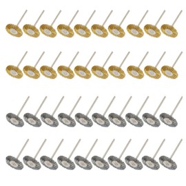 Yasumai 40 PC Brass Steel Wire Cup Wheel Brushes for Die Grinder Accessories Rotary Tools Polishing Buffing Clean Wheels Shank 3mm