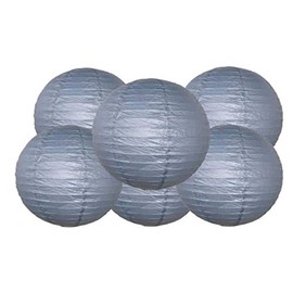 Matissa 12"(30CM) Pack of 6 Paper Lantern Wedding Party Decoration Craft Lamp Shade (Grey)