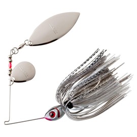 BOOYAH Blade Spinner-Bait Bass Fishing Lure, Silver Shiner, Tandem (1/2 oz)