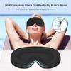 3D Contoured Sleep Eye Mask, Zero Pressure Design, Adjustable Strap,