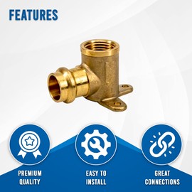 Propress Drop Ear Elbow - Pex 1/2 Inch x 1/2 Inch Female NPT Drop-ear Elbow -Copper Pro press Fitting - Copper Drop Ear Elbow - Solution for Quick Plumbing Installations Pack of 10