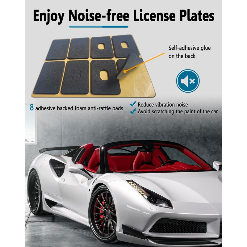 ZXFOOG Carbon Fiber License Plate Frames- 2 Pack Black Aluminum