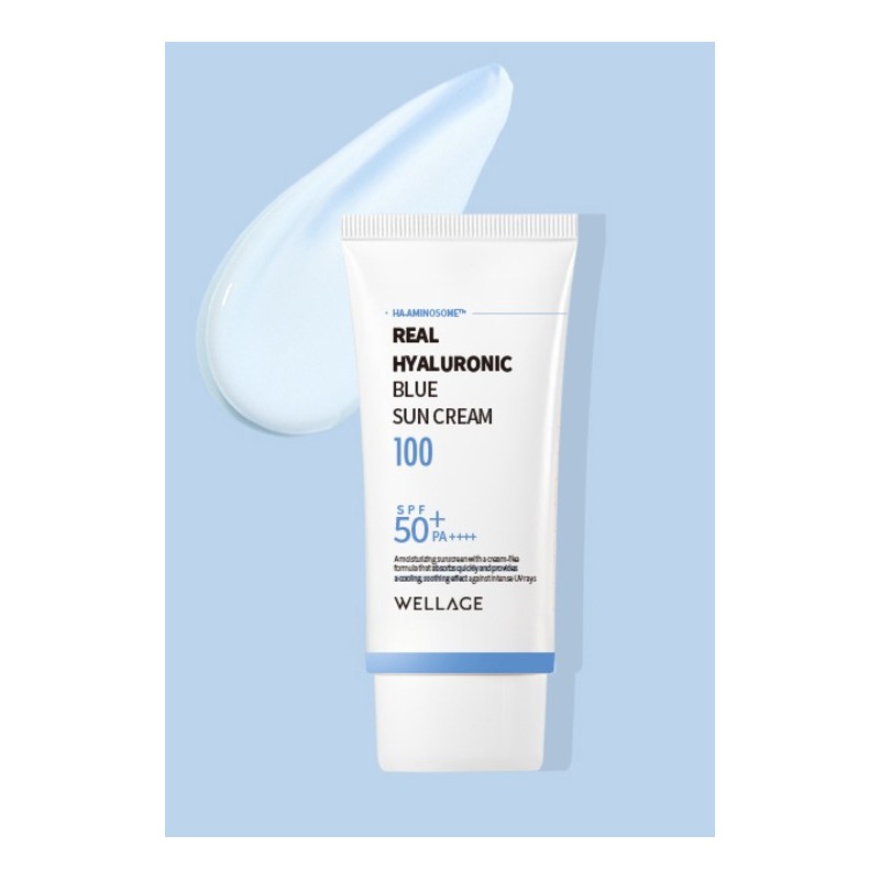 Wellage Real Hyaluronic Blue Sunscreen SPF50+ PA++++, 50ml, 1 piece