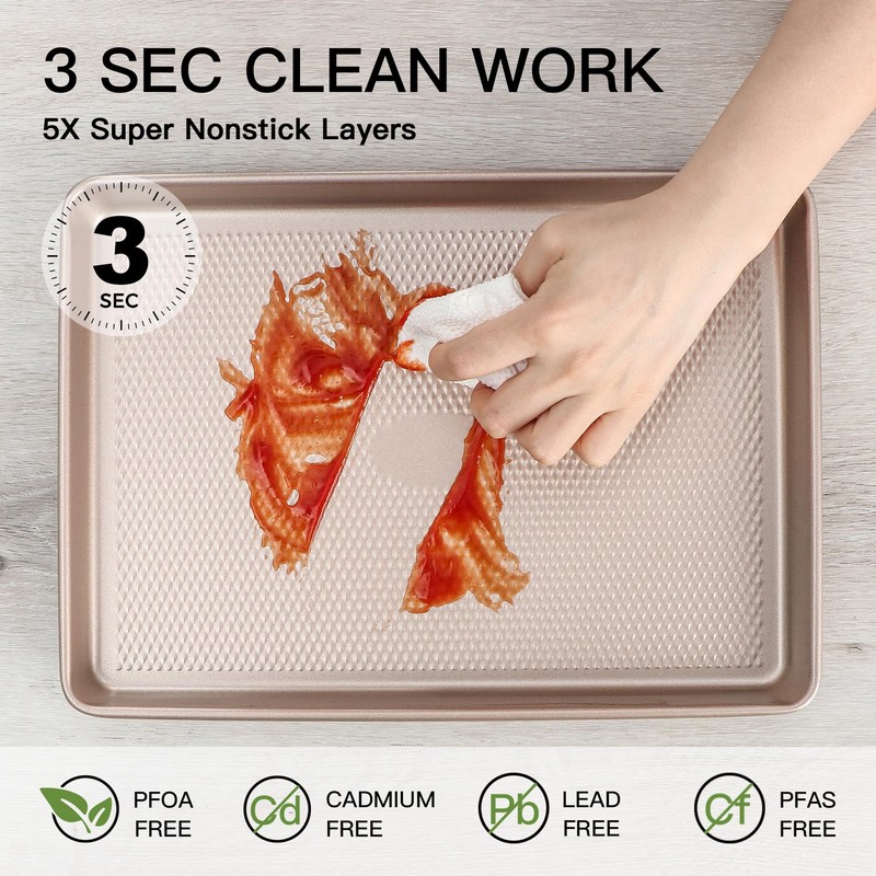 Jelly Roll Pan 15x10 - HONGBAKE Commercial Cookie Sheets for