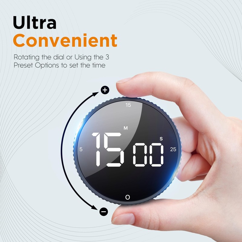 Upgraded Magnetic Digital Kitchen & Productivity Timer with Large LED