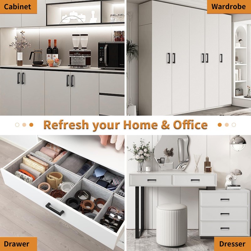 Probrico Cabinet Handles Stainless Steel Kitchen Drawer Pulls Square Bar