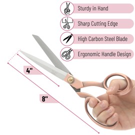 Mr. Pen- Fabric Scissors, 8-inch Rose Copper Premium Tailor Scissors, Sewing Scissors for Fabric Cutting, Fabric Cutter, Fabric Shears, Fabric Scissors Professional, Heavy Duty Scissors Heavy Duty