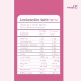 Nutriifit Inositol 150 Gramos Suplemento Alimenticio 30 Porciones Myo & D-CHIRO