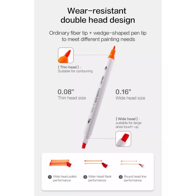 Deli Plumones Doble Punta Permanentes Caja De Almacenamiento 48pz
