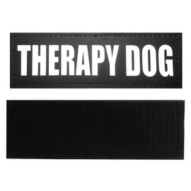 Fairwin Therapy Dog Dog Patches, Reflective Removable Dog Tags for Service Vest Dog Harness