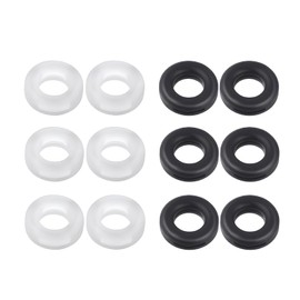 AB Max Glasses Ear Grips - Black and White Ring Shape Silicone Behind The Ear Hooks Eyeglasses Holder Stoppers Anti-Slip Eyewear Retainer for Glasses Sunglasses 6 Pairs