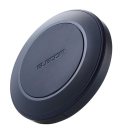 Elecom W-QA26NV Wireless Charger, Qi Certified, 12 W, EPP Standard, Foreign Object Detection, Temperature Rising Protection, Navy