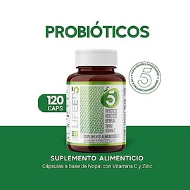 Lifeed Enzimas Digestivas Probióticos Contiene Fibra Natural Lactobacillus Acidophilus Inulina Agave Bromelina Papaína Vitamina Zinc Prebióticos 120