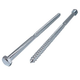 (Pack of 2) DIN 571 Zinc Plated Steel Hexagon Wood Screws M12 x 240mm, Hex Bolt Impact Bolts, Hex Head, Carriage Bolts (2, M12 x 240mm)