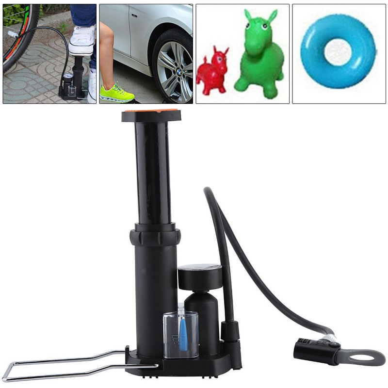 Mini Portable Bicycle Bike Foot Pump High Pressure Floor Inflator