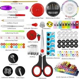 FNV Sewing kit, 229 pcs Sewing Accessories, Friendly for Beginner and Professional for Worker, Suitable for Travel, Home, School and DIY Gift, Needles, Scissors, 41XL Thread Spools