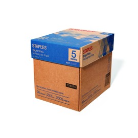 Staples 8.5 x 11-Inch Multipurpose Paper, 22 lbs., 98 Brightness, 2500/Carton (16345-US)
