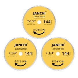 3Pack 7-1/4 Inch 144T Circular Saw Blade, Plywood, OSB, Paneling and Vinyl Siding Fast and Smooth Cutting Saw Blade 5/8 Inch Arbor