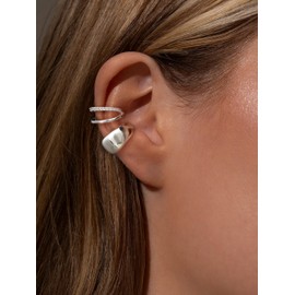 Koperin Dainty Small Ear Cuff for Women - Trendy 14K Gold Plated CZ Non Piercing Cartilage Earring Set Jewelry Gift, Brass, No Gemstone