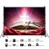 ZARROUEA 7x5ft Jesus Christ Cross Photography Backdrop Glowing Crucifix Opened