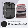 Collapsible Mesh Pop Up Laundry Hamper with Sturdy Handles and