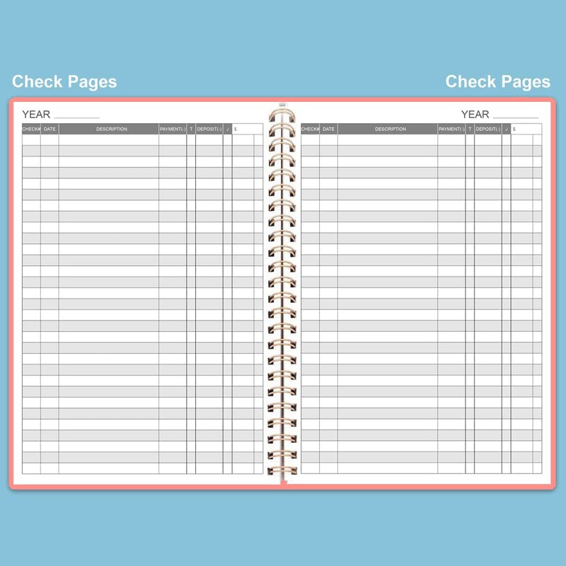 Check Register – A5 Check Book Register Books with Check