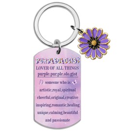 UYBEPU Purple Keychain Stuff Purple Gifts for Women Birthday Unique Gifts for Purples Lovers Inspirational Gift for Women Teen Girls Purples Accessories