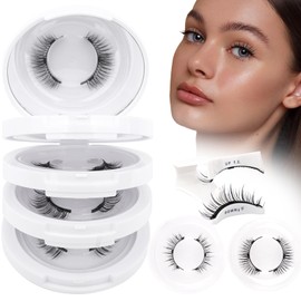 Magnetic Eyelashes with Applicator Cat Eye Natural Look Magnetices Lashes Kit Waterproof and Long-lasting Reusable False Eyelashes No Glue Needed for Beginners(4 Pairs 079+B01)