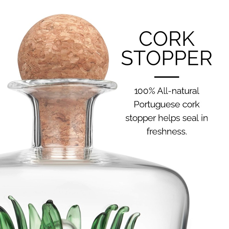 Final Touch Agave Tequila Decanter - 850ml Handmade Bottle with