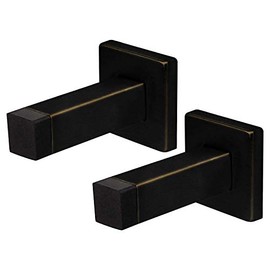 Nuk3y - Perchero de pared cuadrado moderno, 2 unidades, Oiled rubbed bronze.