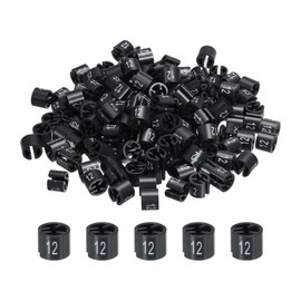 sourcing map Clothes Hanger Marker Colored Hanger Sizer Garment Markers Tag (Number 12, Black) for Garment Clothing Color Coding, Pack of 150