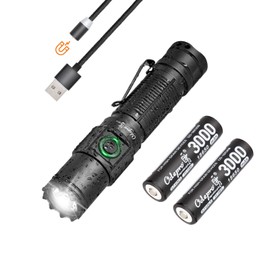 Odepro NT21 1200 Lumen Super Bright LED Rechargeable Flashlight with Power Display, IP67 Waterproof, 5 Light Modes, 984ft Long Range EDC Pocket-Size Torch for Camping Hiking Emergency