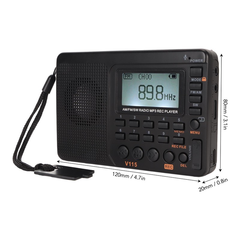Full Band Recording Radio FM AM MP3 Player LCD Backlight