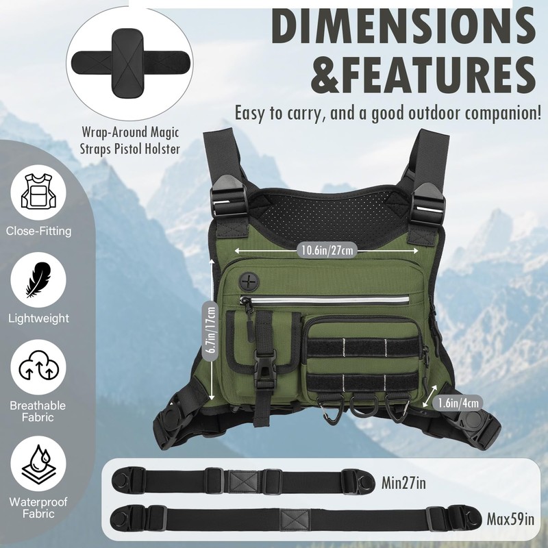 BlesMaller Tactical Chest Bag Green