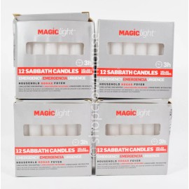 Magic Light 4 Boxes MAGIC LIGHT Quality Candles 12 Sabbath Candles Emergency Household = 48