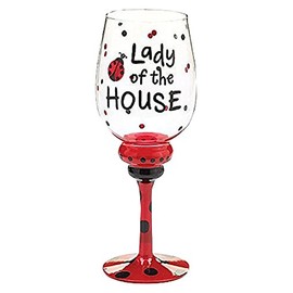 Burton and Burton Lady of The House Wine Glass Decor, 1 Count (Pack of 1), Multicolor