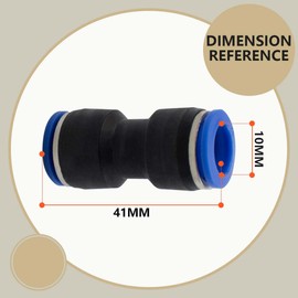 Bwintech 10 Pcs 10mm Straight Push in Connect Pneumatic Fitting,2 Way Plastic Quick Release PU Air Line Adapter