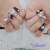 ⭐️ Black Heart Handmade Nail Tips ✨ - Short Oval